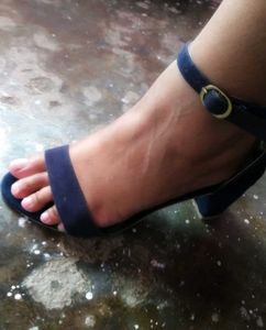 Blue Block Heel Sandal