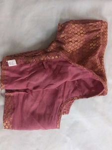 Elegant Mauve &amp; Gold Ethnic Saree Blouse Top