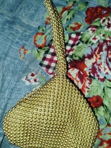 Vintage Gold Beaded Clutch