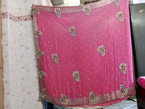 Pink Embellished Sari