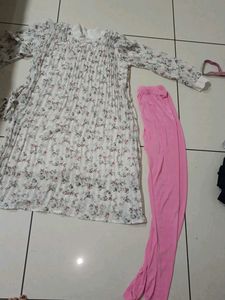 Floral Print Dress with Leggings