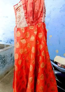 Orange &amp; Gold Brocade Dress