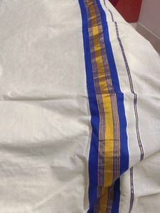 Kerala Saree With Blue Border