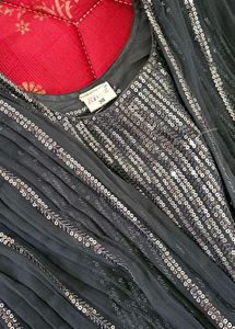 Black &amp; Silver Embellished Maxi Dress
