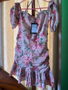 Floral Printed Shoulder Straps Sheath Dress