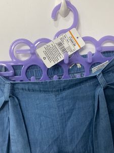 DNMXDenim Mid-Rise Culottes with Belt