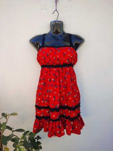 UO Eliana Strappy-Back Floral Babydoll Dress