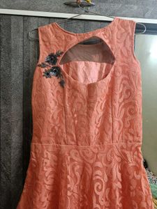 Peach Embellished Dress