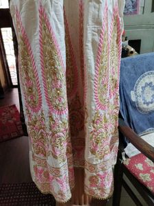 White Embroidered Aline Kurta