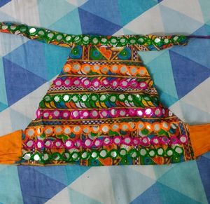 Girls Garba Lengha Choli And Dupatta Set