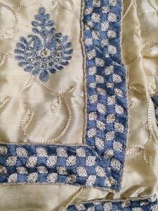 Beige Colour Embroided Saree