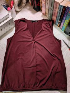 Burgundy Sleeveless Top