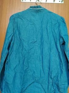 MONOPRIX Women Denim Embroidered Top (Small Size)