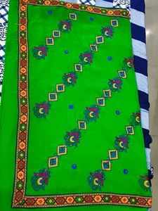 Green Embroidered Saree