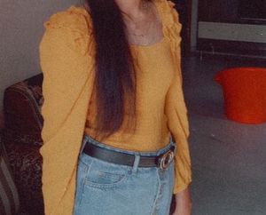 Mustard Ruffle Long Sleeve Top