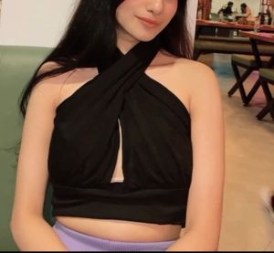 Sexy black criss-cross top