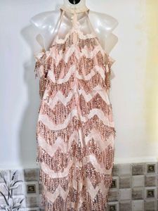 M/ L Sequin Fringe Maxi Dress