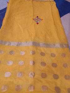 Pure Cotton Saree( Completely NEW) With  Blouse