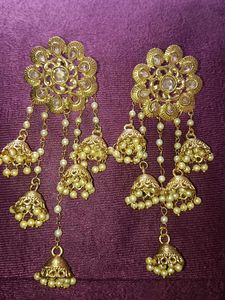 Gold Jhumka Earrings