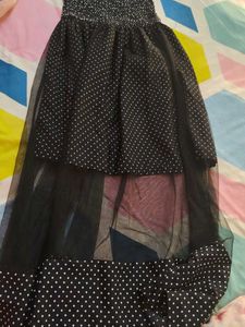Black &amp; White Polka Dot Maxi Dress