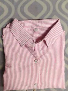 Pink Striped Oversized Shirt