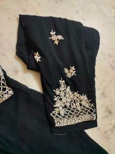 Elegant Black Embroidered Kurta Set