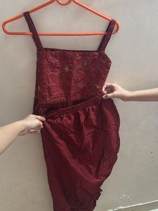 Girls Ethnic Set - Maroon &amp; Gold