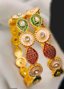 Gold Plated Bangles - Set of 2