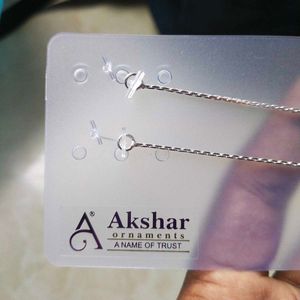 Pure Silver Pink CZ Snack 🥨 Chain ⛓️ Anklets पायल