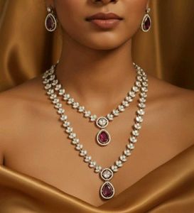 Elegant Kundan Necklace &amp; Earring Set