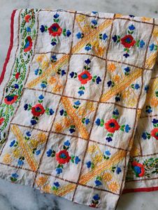 Embroidered Floral Textile Fulkari