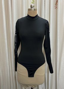 Shein Black Solid Collared Bodysuit( Women's)