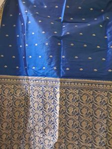 Blue Daily wear Saree with Stretchable Blouse
