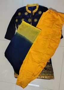 Elegant Blue &amp; Gold Kurti