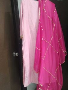 Pink Embroidered Kurta &amp; Dupatta Never Used
