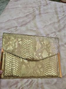 Golden Snakeskin Clutch