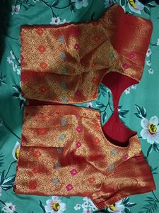 Red & Gold Brocade Blouse