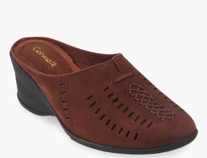Catwalk Brown Slip-on Wedges