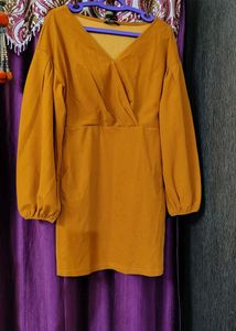 🔥♥️Shein mustard party wear dress 💛