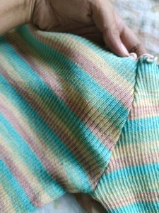 Striped Long Sleeve Crop Top