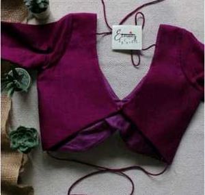 Cotton Silk Padded Drawstring Blouse