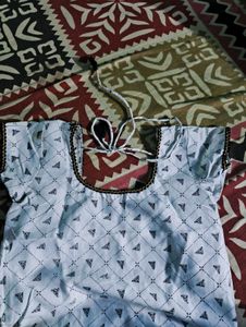White Printed Kurta Set