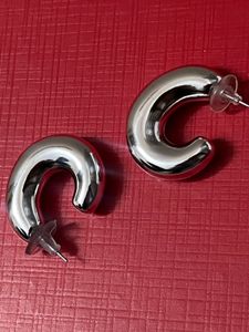 Chunky Silver Hoop Earrings