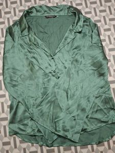 Dressberry Green Satin Shirt