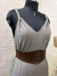Grey Spaghetti Strap Summer Dress