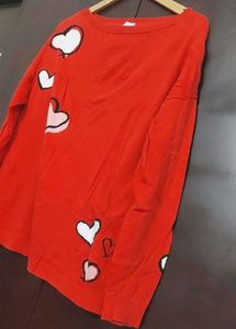 Red 🔴 Heart Printed Top For 40 Bust