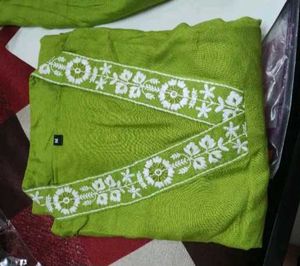 Green Embroidered Kurta Set.like new.