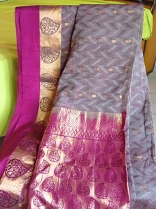 Burgady&Mauve Rich Saree(Fresh Piece)