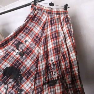 Vintage Plaid Midi Skirt