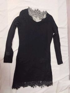 Beautiful Black Party Wear Top With Lace Detailing